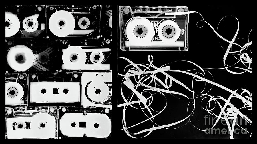 Black And White Photograph - Cassette Photogram by Brooke A Tow