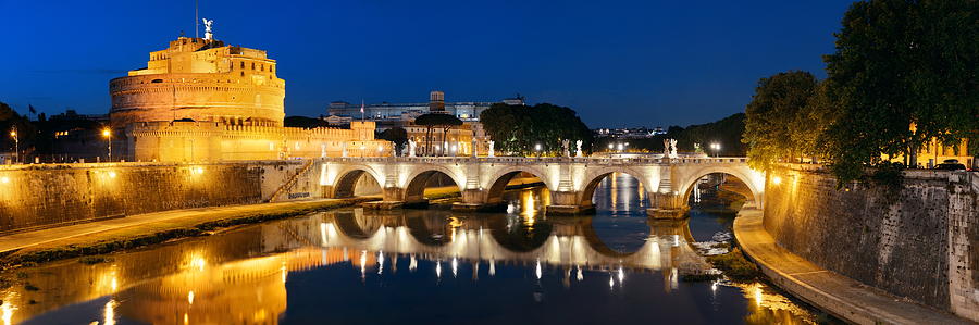 Castel Sant Angelo and River Tiber Rome #1 Photograph by Songquan Deng