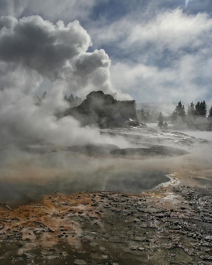 Castle Geyser In Winter Photograph by Wes and Dotty Weber