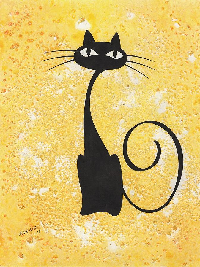 Cat #1 Painting by Edwin Alverio