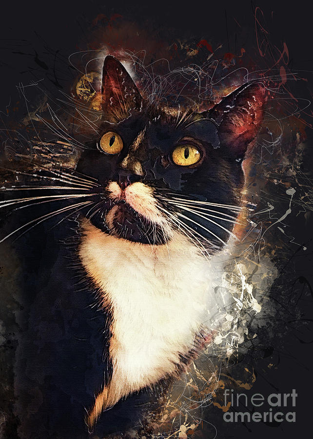 cat Jagoda #1 Painting by Justyna Jaszke JBJart