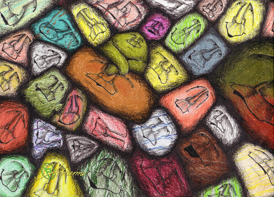 Rocks Drawing - Catawampus by Adrienne