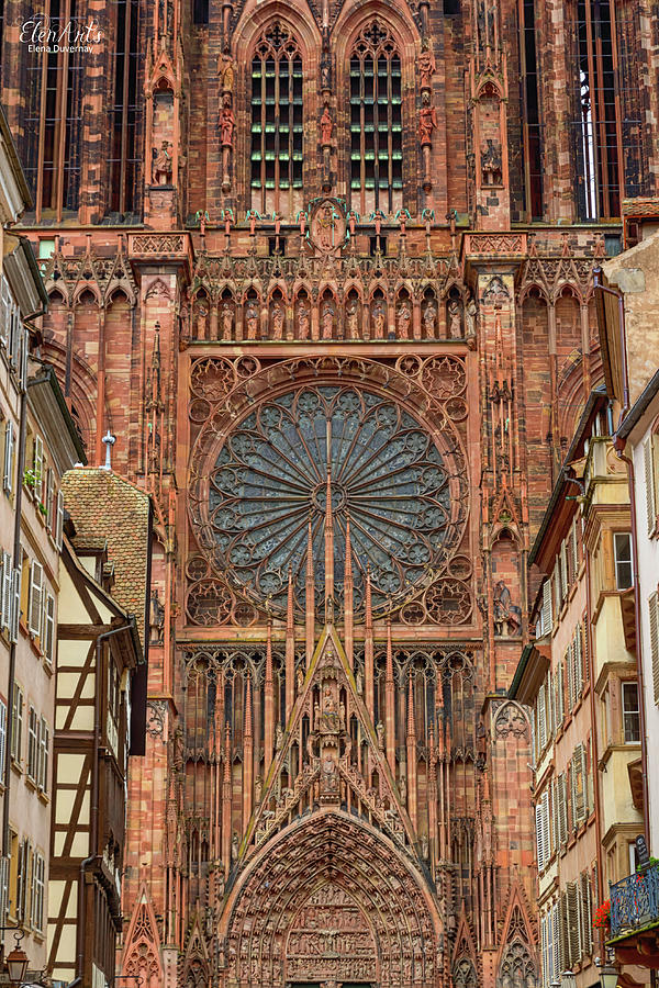 Cathedrale Notre-Dame or Cathedral of Our Lady in Strasbourg, Al #1 Photograph by Elenarts - Elena Duvernay photo