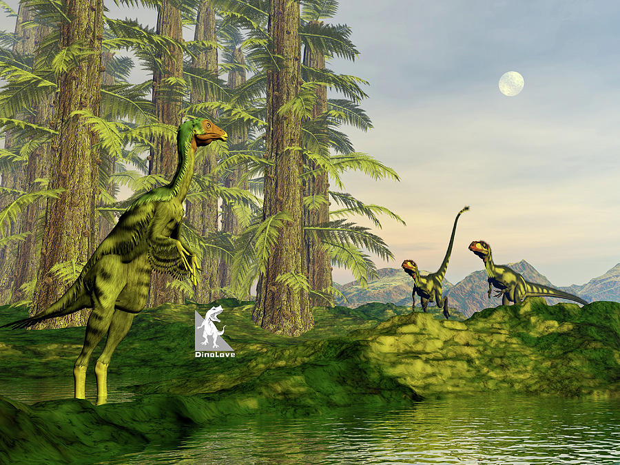 Caudipteryx and dilong dinosaurs - 3D render by Elenarts - Elena Duvernay Digital Art Caudipteryx and dilong dinosaurs - 3D render by Elenarts - Elena Duvernay Digital Art
