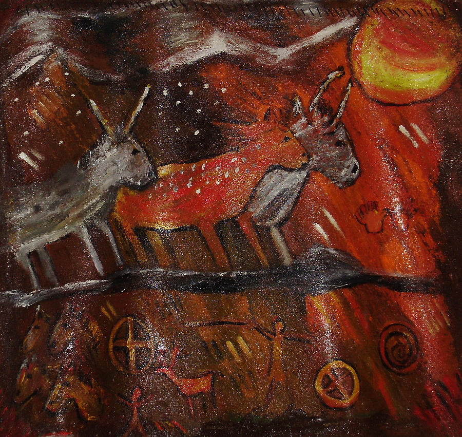 Cave Art #1 Painting by Shelley Bain