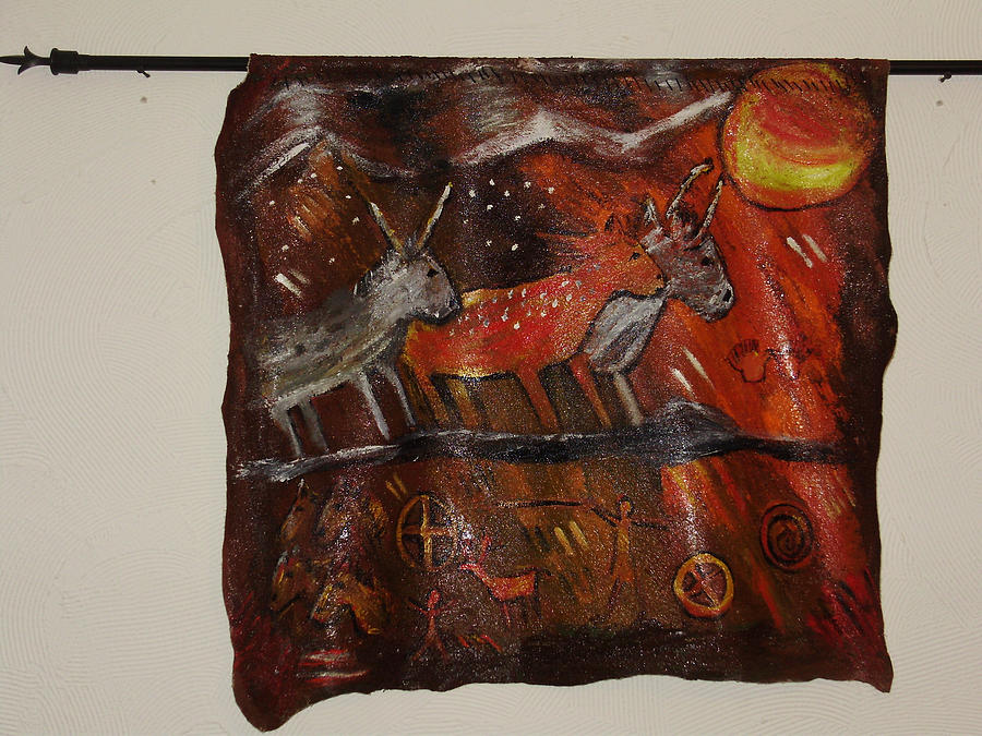 Cave art wall hanging #1 Painting by Shelley Bain