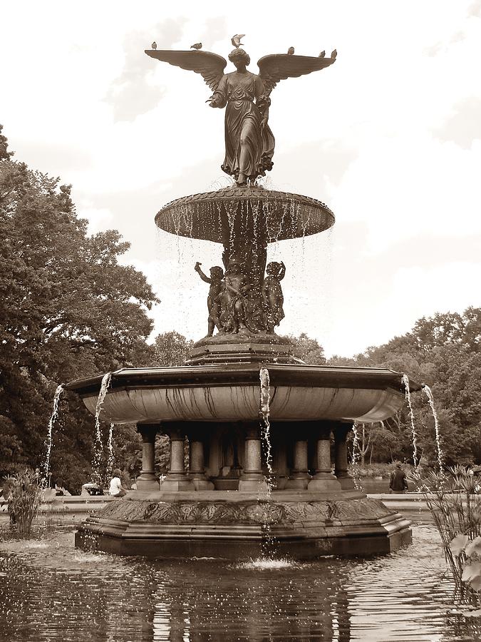 Central Park Fountain Nyc Photograph By Michael Ramsey - Fine Art America