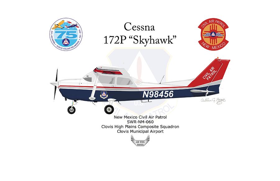 Cessna 172P Skyhawk #1 Digital Art by Arthur Eggers
