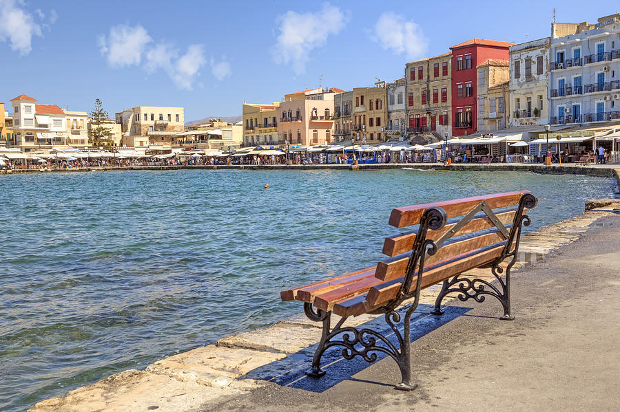 Venetian Harbor Photograph - Chania - Crete #1 by Joana Kruse