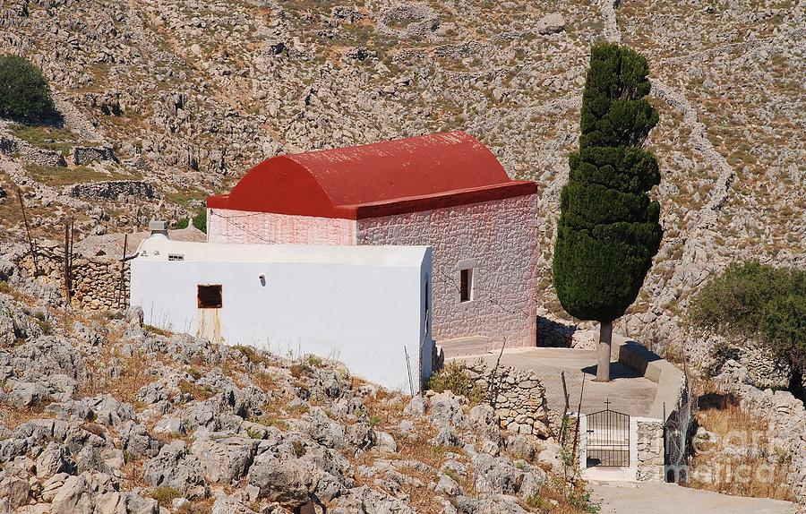 Chapel in the hills of Halki #1 Photograph by David Fowler