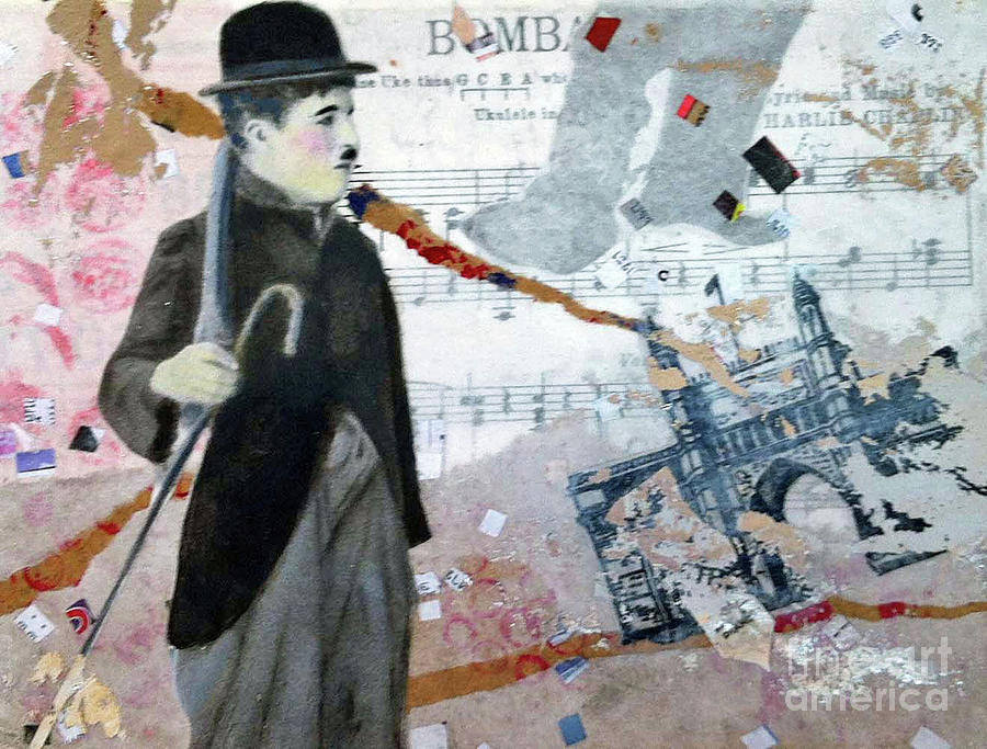 Chaplin in Bombay Mixed Media by Elizabeth Bogard
