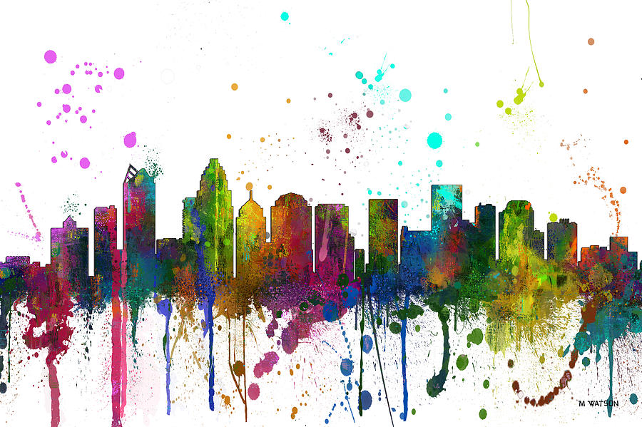 Charlotte NC Skyline Digital Art by Marlene Watson - Fine Art America