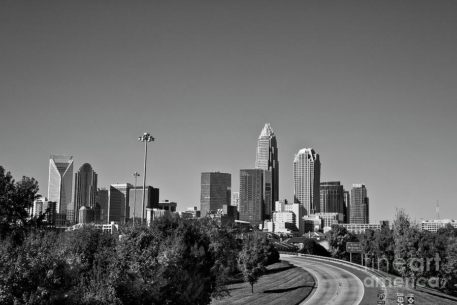 Charlotte Skyline in Black and White #1 Photograph by Jill Lang