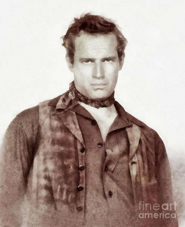 Charlton Heston, Vintage Actor By Js Painting