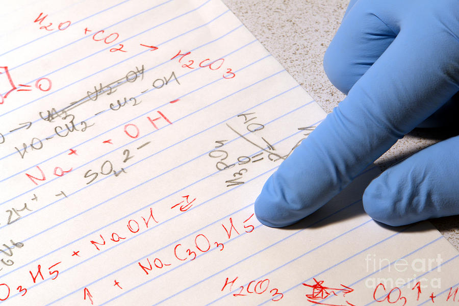 Device Photograph - Chemistry Formulas in Science Research Lab #1 by Olivier Le Queinec