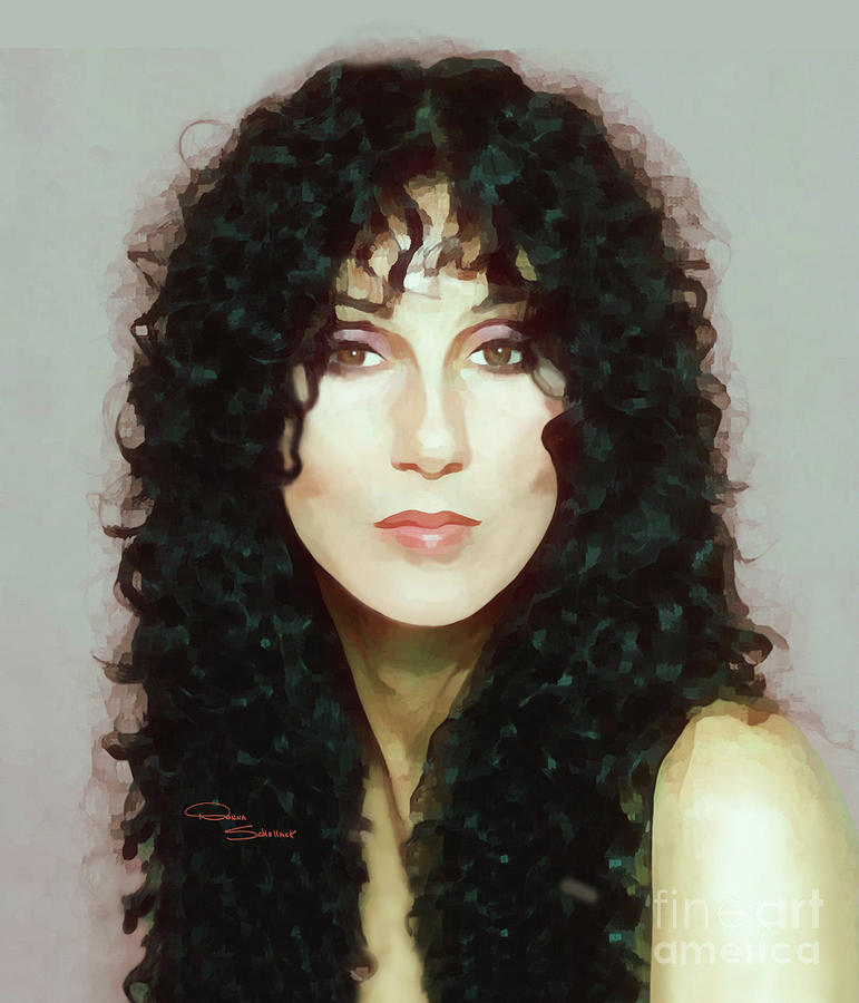Cher Painting - Cher 80s #1 by Donna Schellack