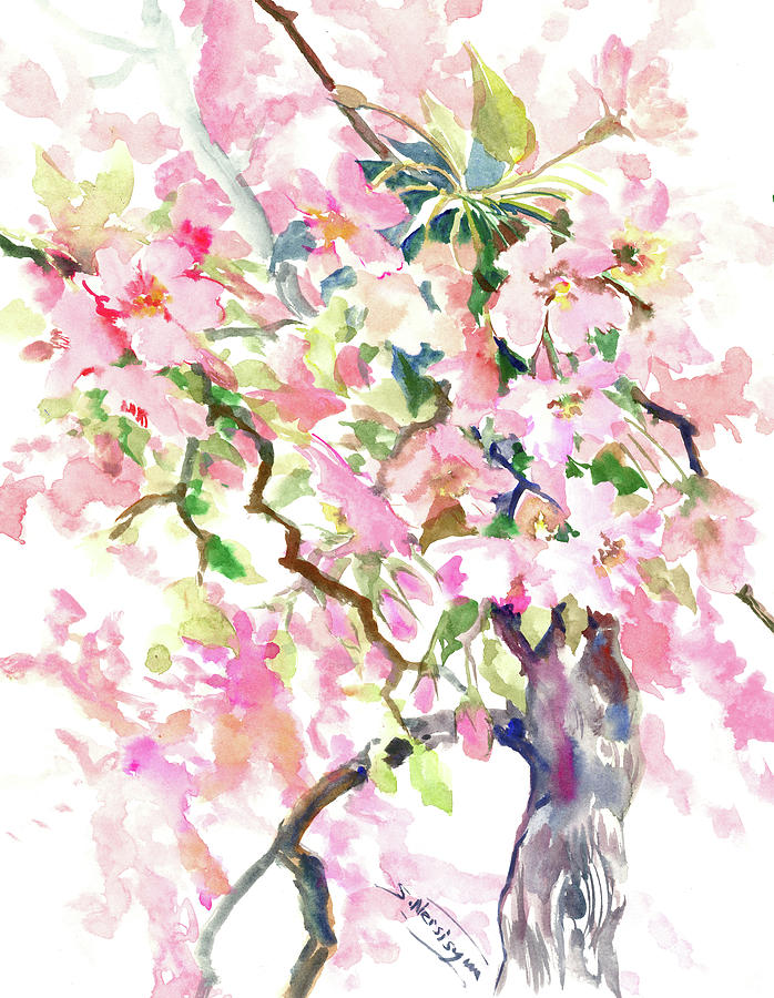 Cherry Blossom #1 Painting by Suren Nersisyan