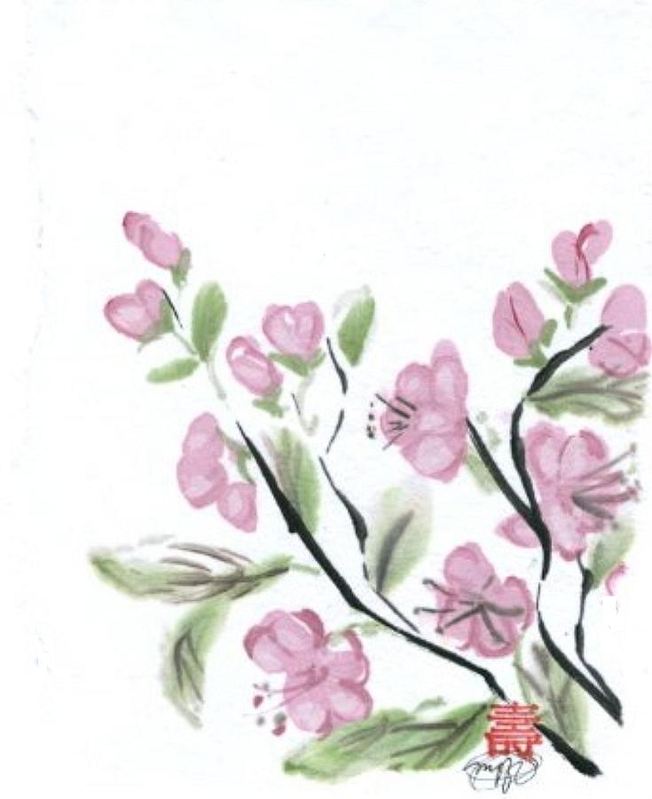 Cherry Blossoms #1 Painting by Ellen Miffitt