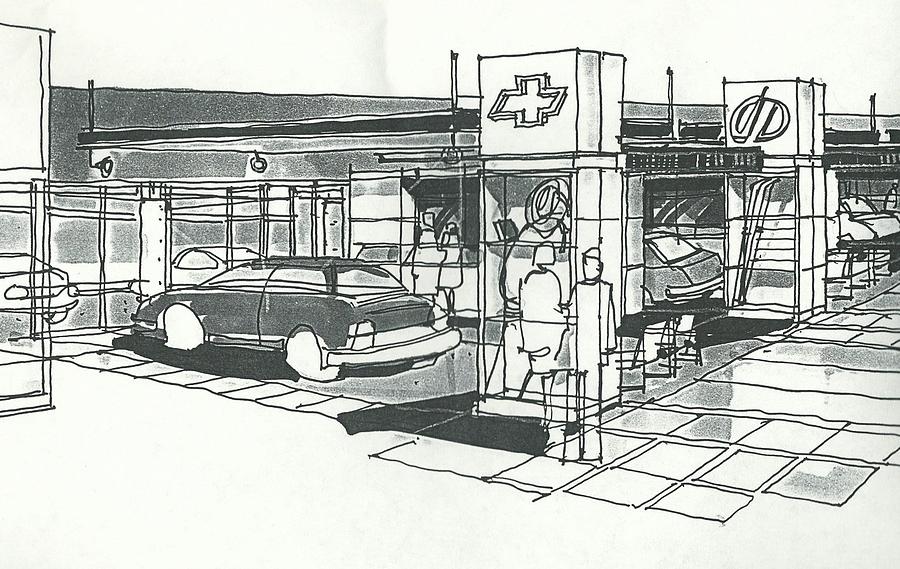 Chevrolet Showcase #1 Drawing by Andrew Drozdowicz