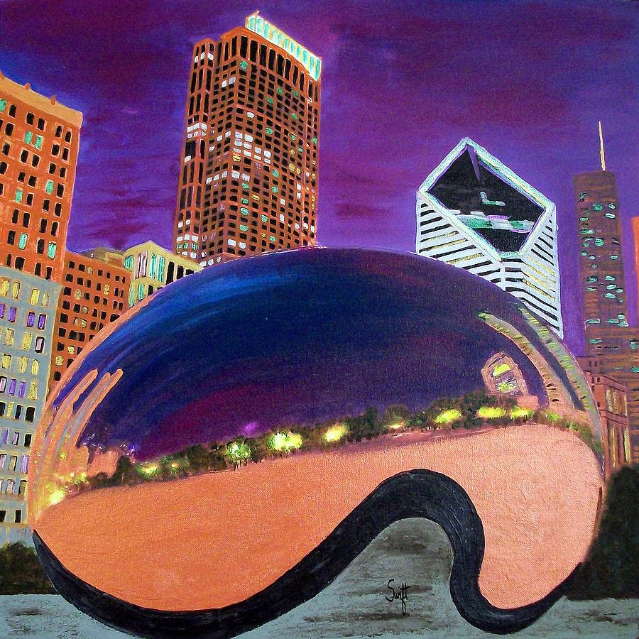 Chicago Painting - Chicago Millennium Park #1 by Char Swift