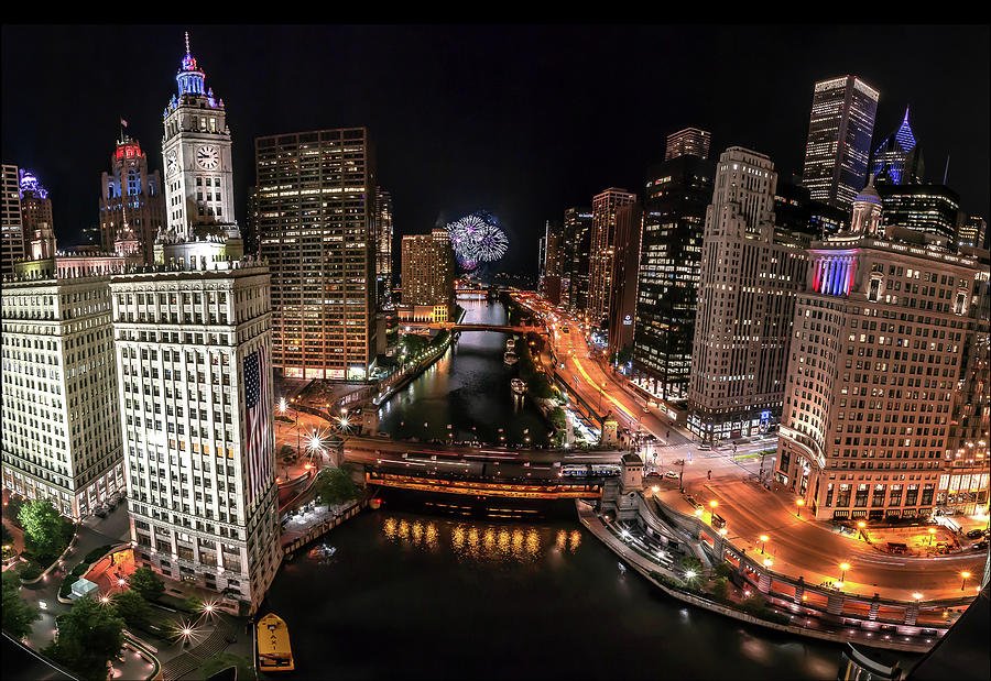 Chicago Photograph - Chicago Night Live #1 by Ryan Smith