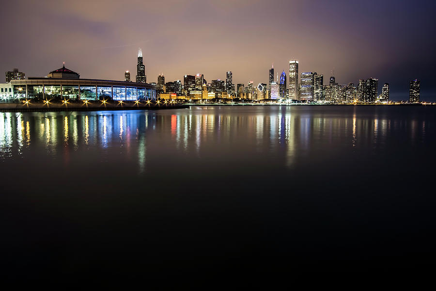 Chicago Night Skyline  #1 Photograph by Sven Brogren