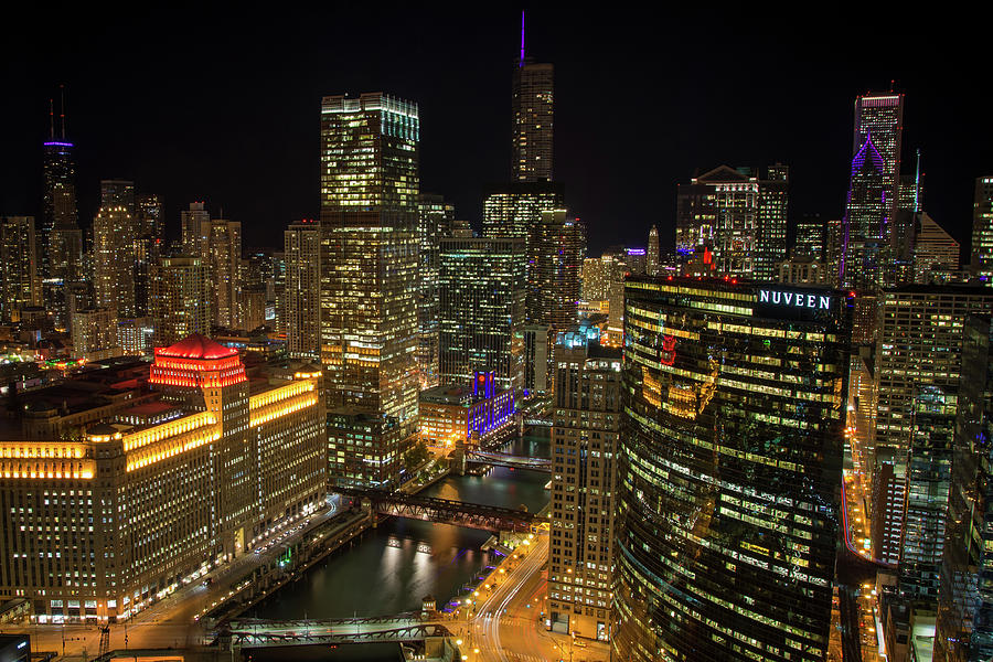 Chicago Photograph - Chicago Nightscape #1 by Raf Winterpacht
