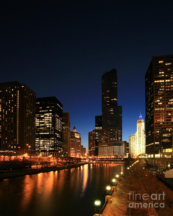Chicago River Skyline  #1 Photograph by Timothy Johnson