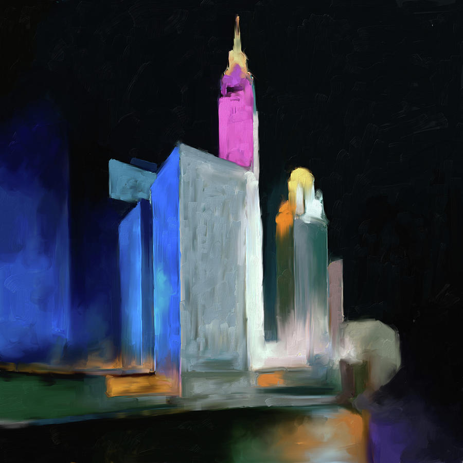 Chicago Skyline 524 2 #1 Painting by Mawra Tahreem