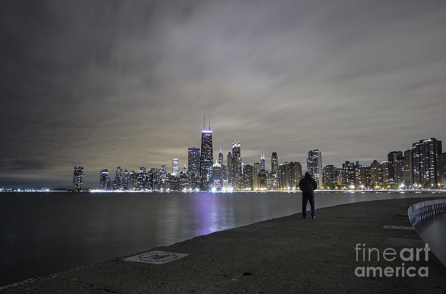 Chicago Skyline at night #1 Photograph by Keith Kapple