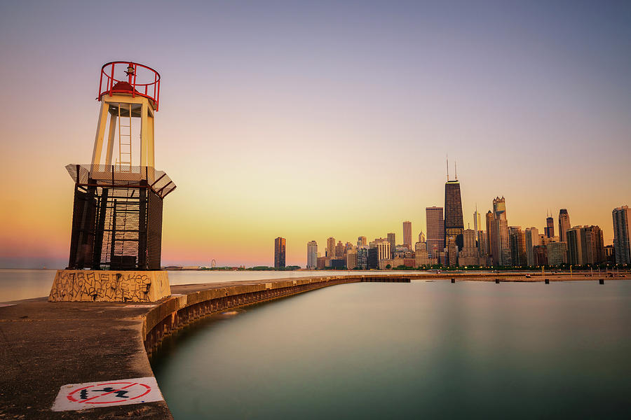 12th Street Beach Chicago Sunset Stock Photo 1024225219