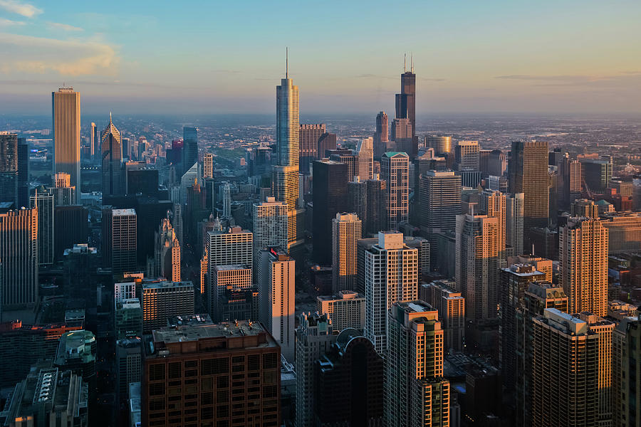 Chicago Skyline Sunset  #1 Photograph by Kyle Hanson