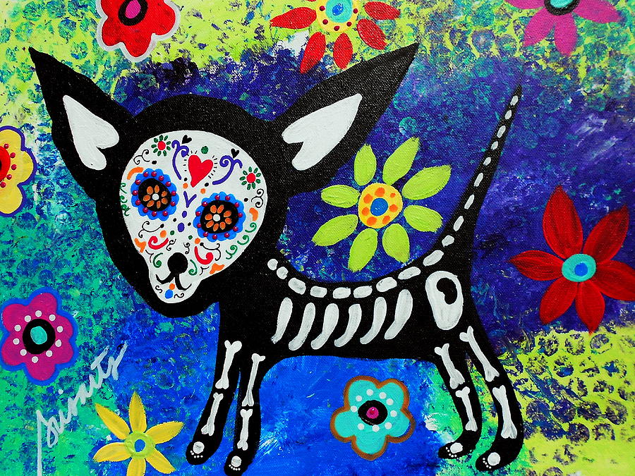 Chihuahua Day Of The Dead #1 Painting by Pristine Cartera Turkus