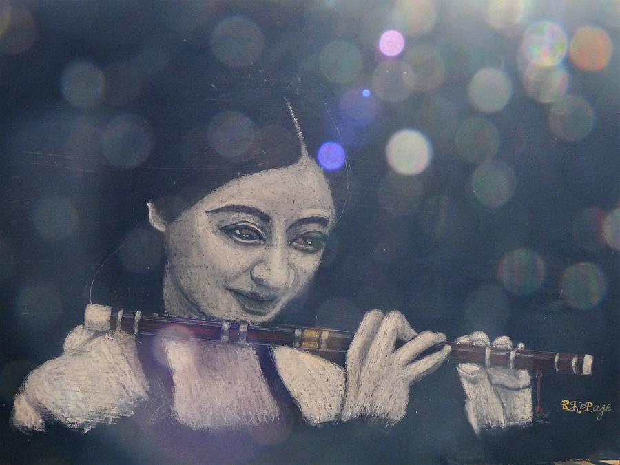 Chinese Flute Player Pastel by Richard Le Page