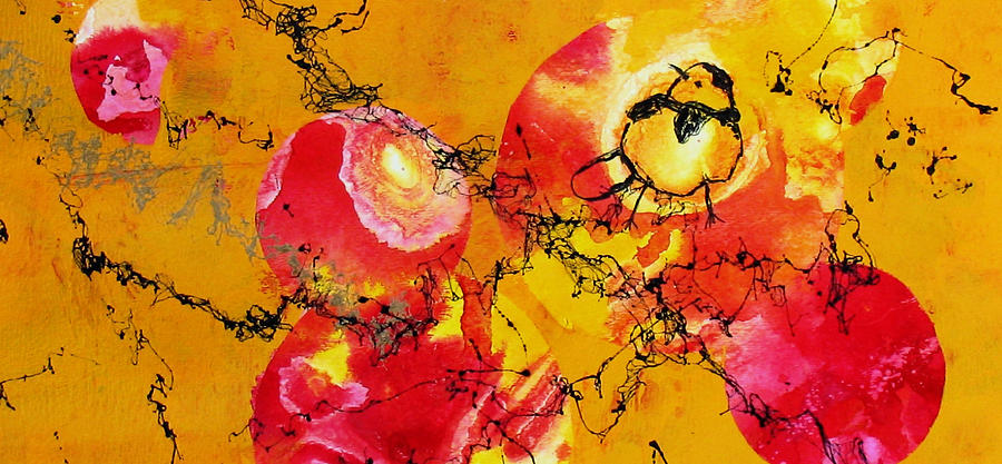 Chirpy bird #1 Painting by Louise Adams