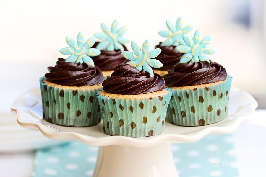 Cake Photograph - Chocolate cupcakes #1 by Ruth Black