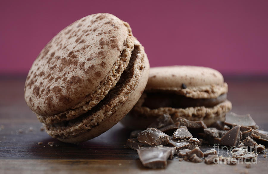 Chocolate Macaroons #1 Photograph by Milleflore Images
