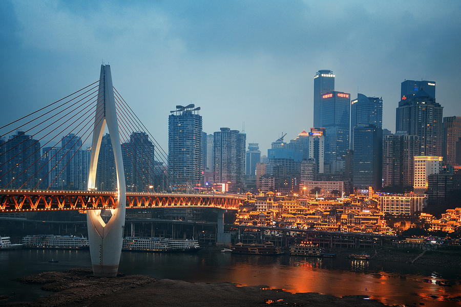 Chongqing bridge #1 Photograph by Songquan Deng