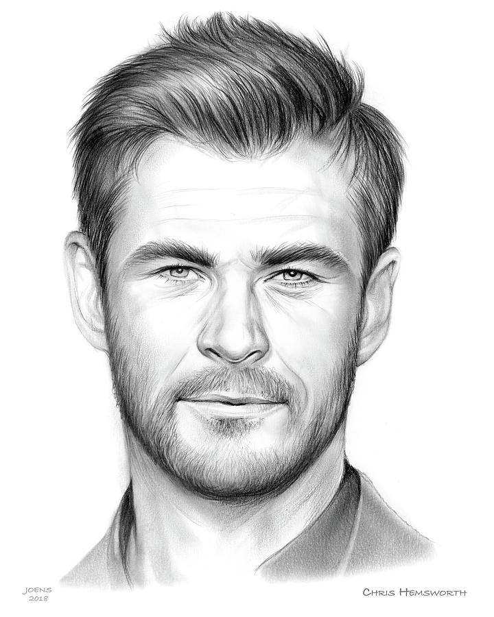 Star Trek Drawing - Chris Hemsworth #1 by Greg Joens