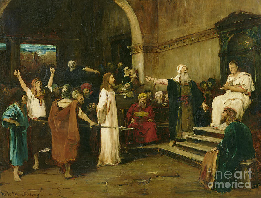 Mihaly Munkacsy Painting - Christ Before Pilate by Mihaly Munkacsy