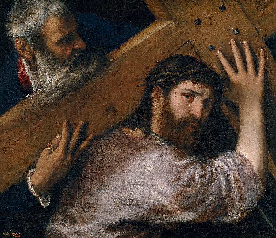 Titian Painting - Christ carrying the Cross #1 by Titian
