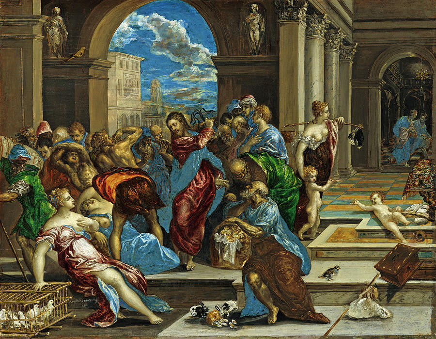  Christ Cleansing the Temple #1 Painting by El Greco