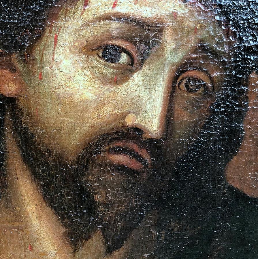 Christ of Nazareth with Cross #1 Painting by Unknown 16th Century Artist
