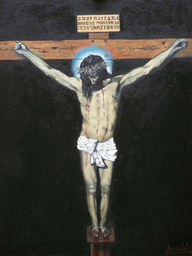 Christ On The Cross Painting by Charles Vaughn