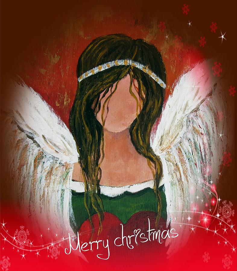 Christmas angel #1 Painting by Vesna Martinjak
