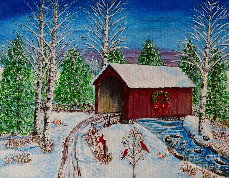 Christmas Bridge #1 Painting by Melvin Turner