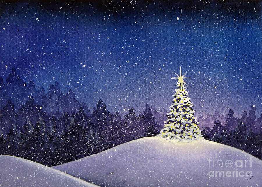 Tree Painting - Christmas Eve #1 by Christina Meeusen