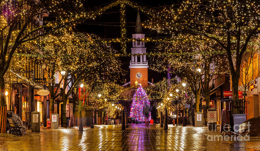 Christmas time on Church Street. #1 Photograph by New England Photography