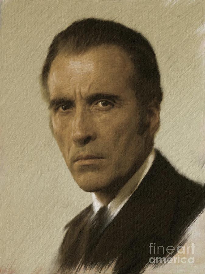 Hollywood Painting - Christopher Lee, Vintage Actor #1 by Esoterica Art Agency