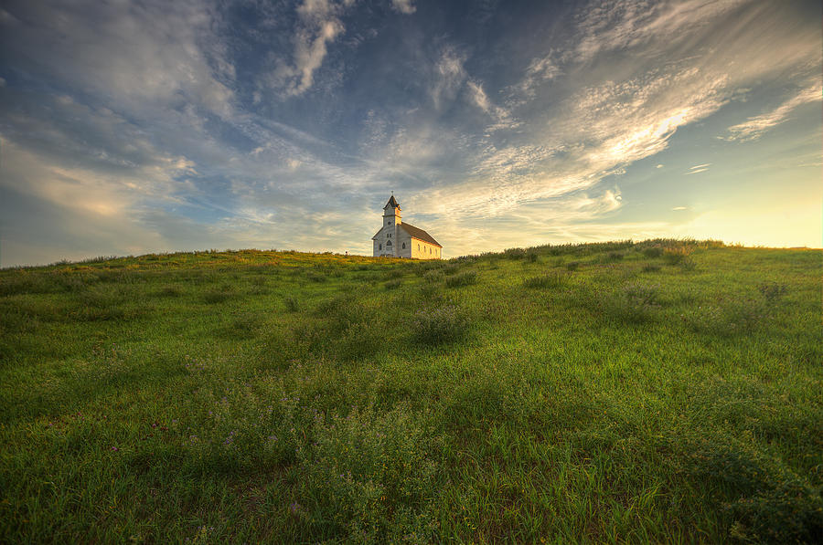 Summer Photograph - Church on the Hill  #1 by Aaron J Groen